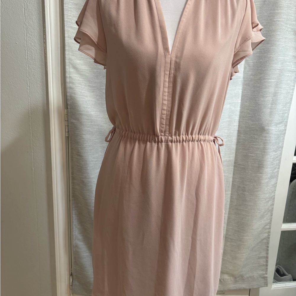 H&M Dusty Rose V-Neck Midi Dress
